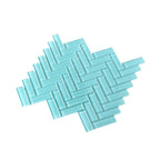 Turquoise Herringbone Glass Tile | Tile Club