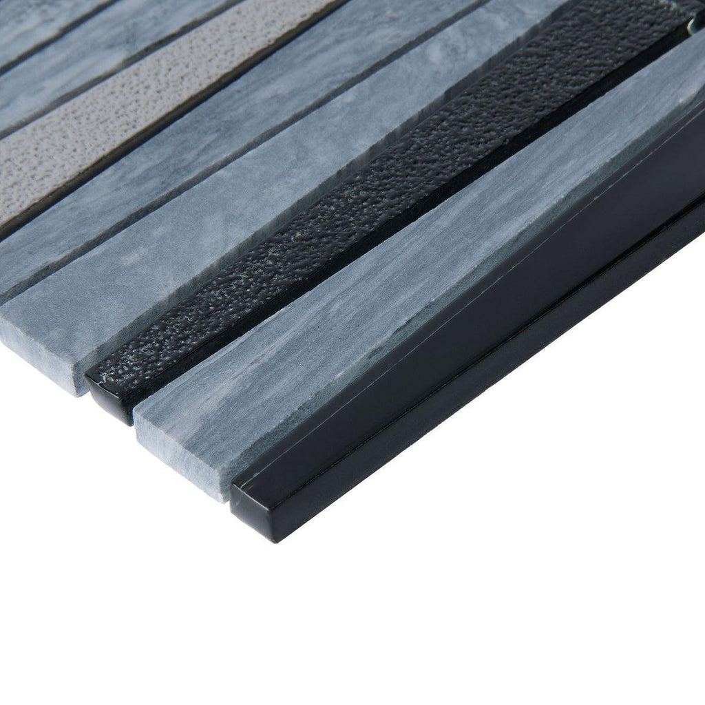 Villa Pyramids Blue Glass & Marble Mosaic Tile | Tile Club