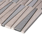 Villa Pyramids Gray Marble & Glass Mosaic Tile | Tile Club