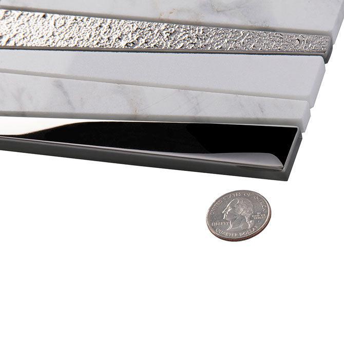 Villa Pyramids White Marble & Glass Mosaic Tile | Tile Club