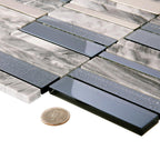 Villa Rapids Blue Glass & Marble Mosaic Tile | Tile Club