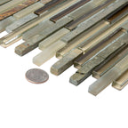 Waterfall Slate Linear Glass And Slate Mosaic Tile | Tile Club