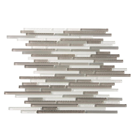 Waterfall White And Grey Linear Glass Mosaic Tile | Tile Club | Position1