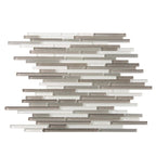Waterfall White And Grey Linear Glass Mosaic Tile | Tile Club | Position1