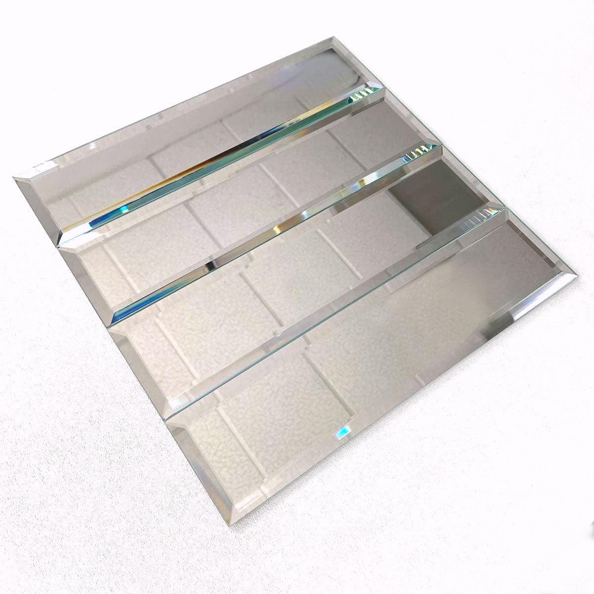 3x12 Beveled Clear Mirror Glass Subway Tile
