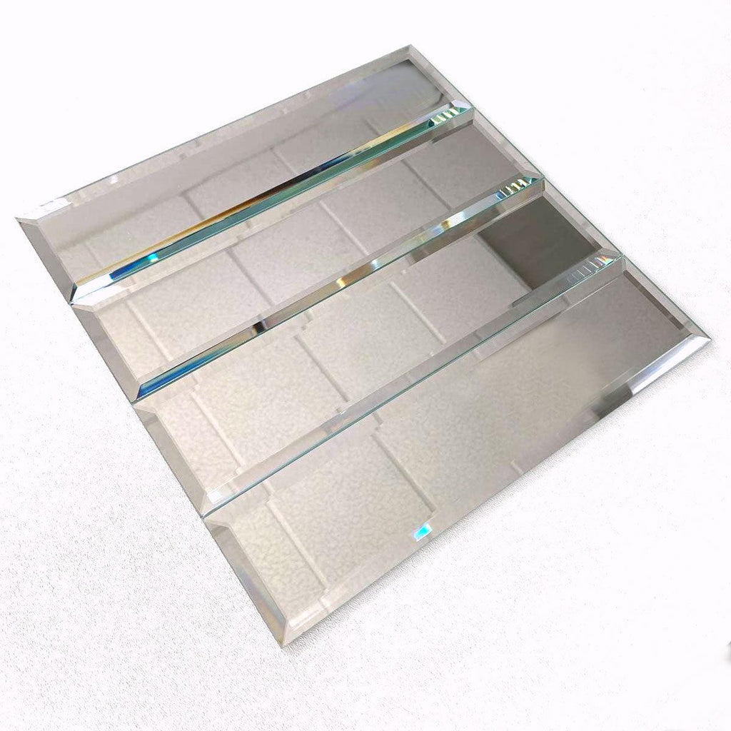 3x12 Beveled Clear Mirror Glass Subway Tile