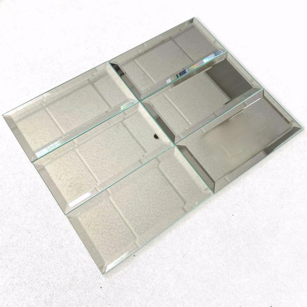 3x6 Beveled Clear Mirror Glass Subway Tile | Tile Club