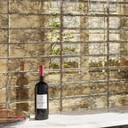 3x12 Beveled Antique Gold Mirror Glass Subway Tile | Tile Club