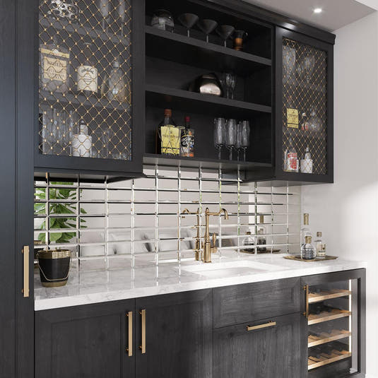 3x6 Beveled Clear Mirror Glass Subway Tile | Tile Club