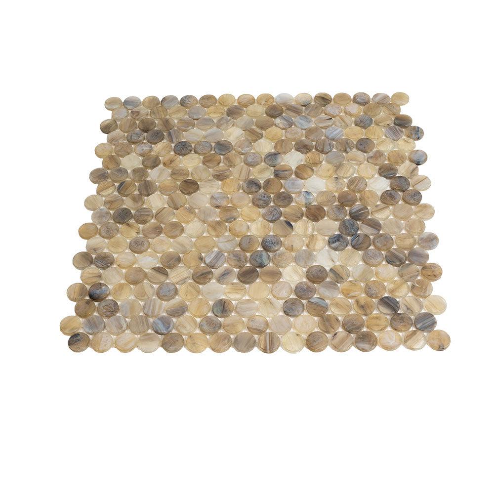 Agate Glass Penny Round Mosaic Tile | Tile Club