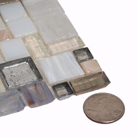 Beige Mini Versailles Glass Mosaic Tile | Tile Club
