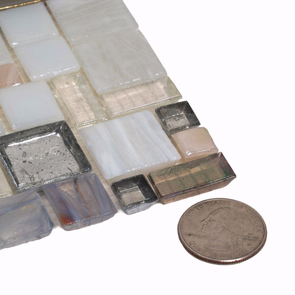 Beige Mini Versailles Glass Mosaic Tile | Tile Club