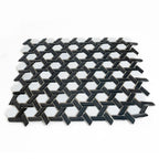 Black And White Weaved Hexagon Glass Mosaic Tile | Tile Club