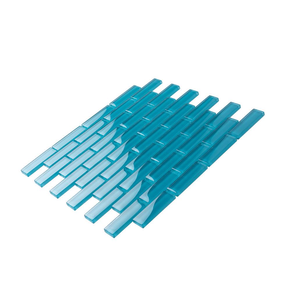 Sea Blue Glass Brick Tile