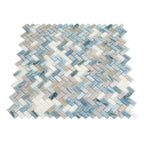 Blue Grey Herringbone Mosaic Tile | Tile Club