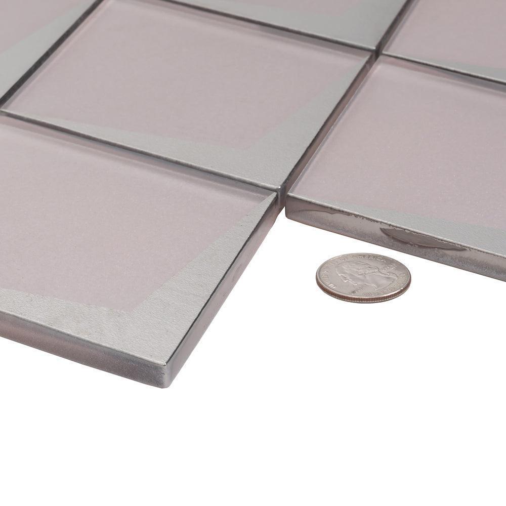 Blush Frost Diamond Glass Mosaic Tile | Tile Club