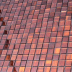 Brown Foil And Frosted Square Mosaic Tile | Tile Club