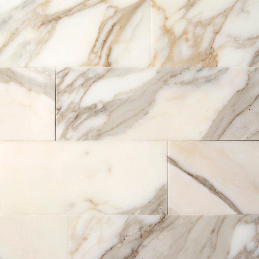 Calacatta Gold Polished Marble Subway Tile 4X12 | Tile Club