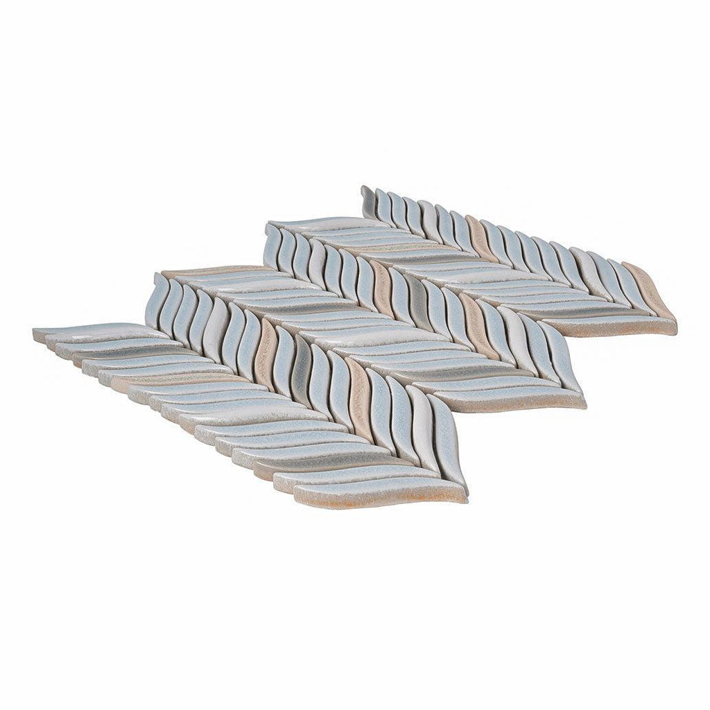 Chateau Blue Sprig Ceramic Mosaic Tile | Tile Club