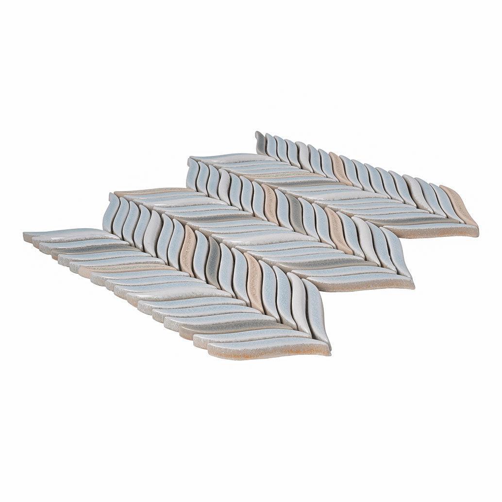 Chateau Blue Sprig Ceramic Mosaic Tile | Tile Club