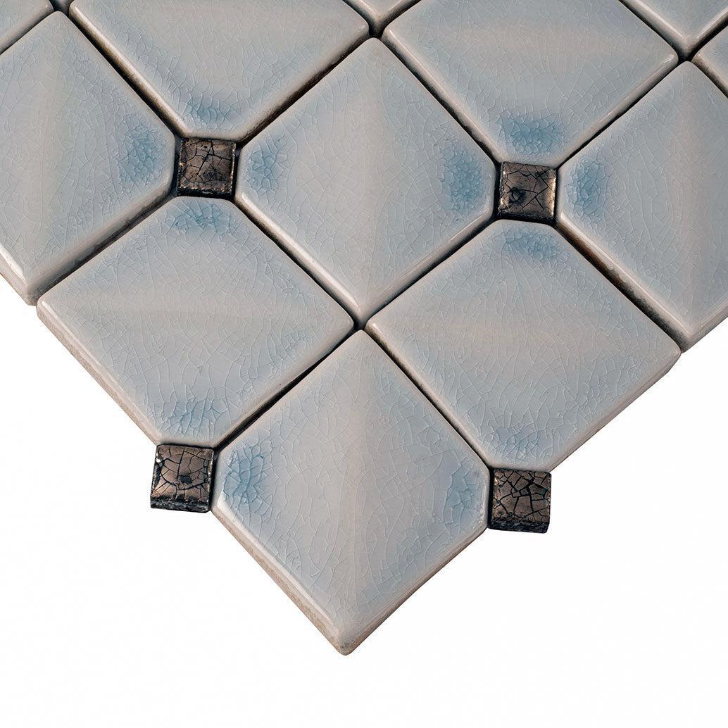 Chateau Blue Square Ceramic Mosaic Tile