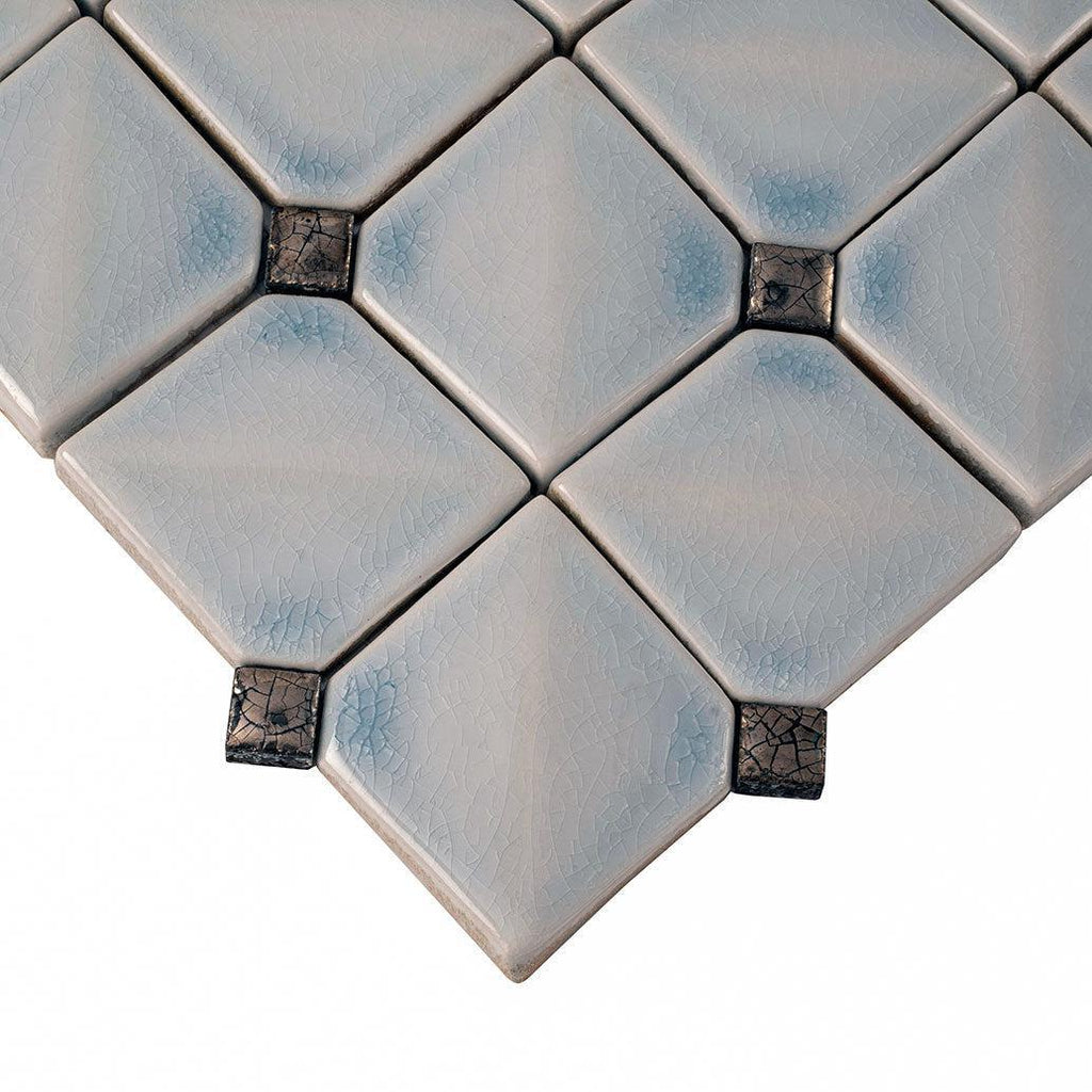 Chateau Blue Square Ceramic Mosaic Tile | Tile Club