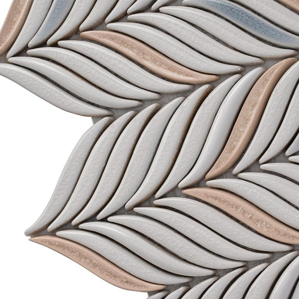 Chateau White Sprig Ceramic Mosaic Tile | Tile Club