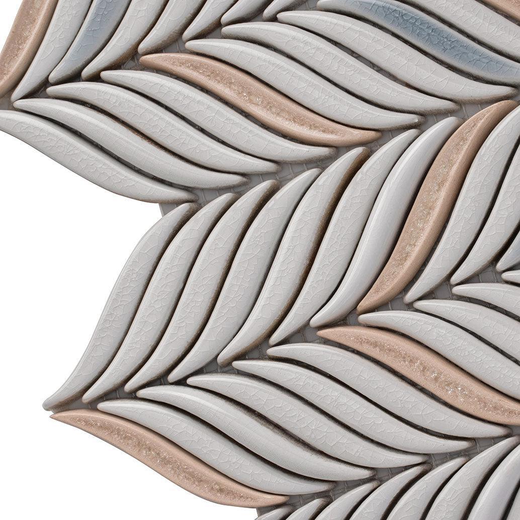 Chateau White Sprig Ceramic Mosaic Tile | Tile Club