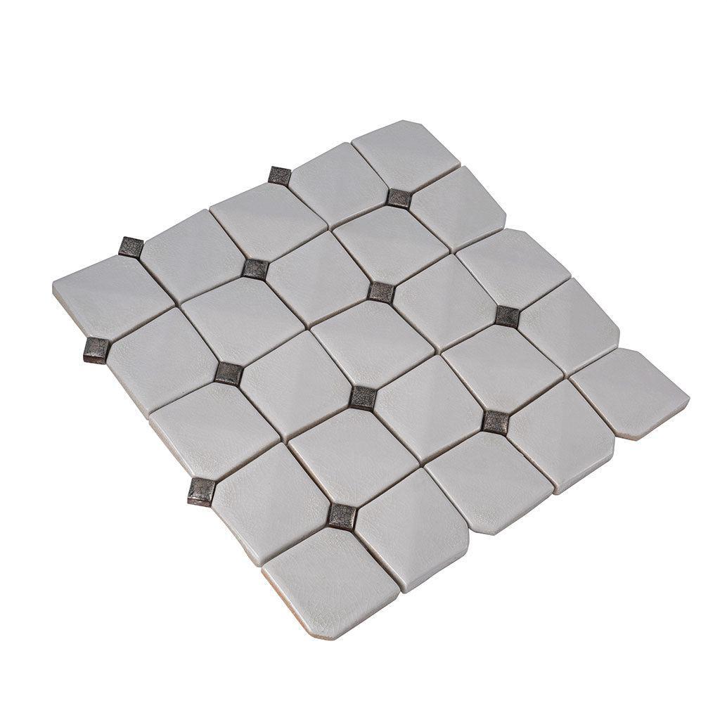 Chateau White Square Ceramic Mosaic Tile | Tile Club