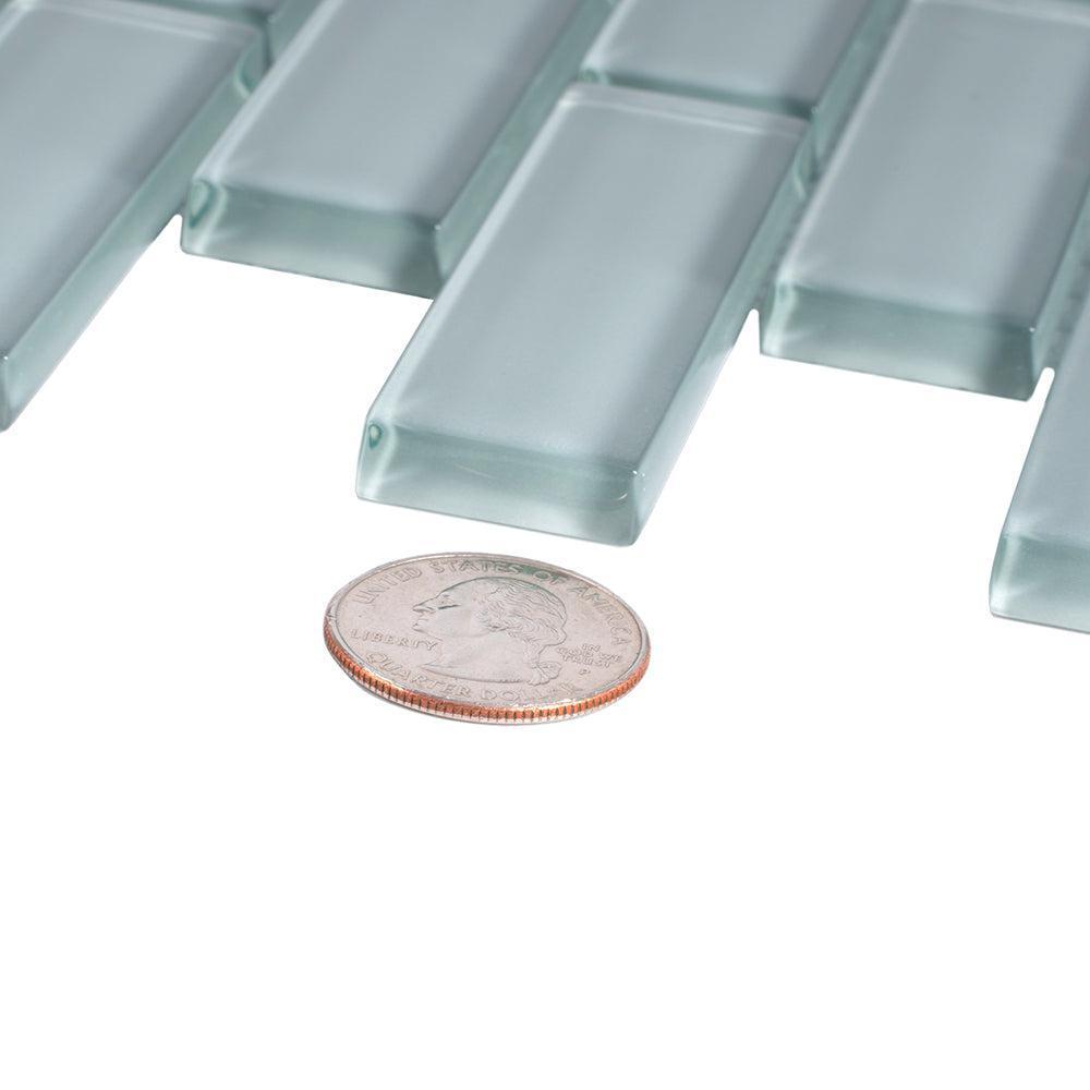 Chic Gray Glass Brick Tile | Tile Club