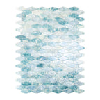 Coastal Dreams Elongated Hex Glass Mosaic Tile | Tile Club