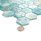 Coastal Dreams Hexagon Glass Mosaic Tile | Tile Club