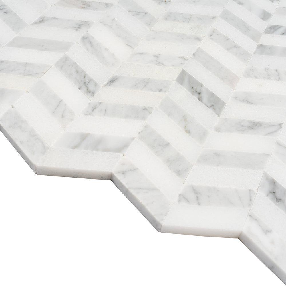 Contemporary Chevron Marble Mosaic Tile | Tile Club