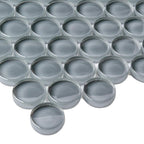 Cool Gray Penny Round Glass Tile | Tile Club
