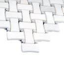 Curved Basket Weave Eastern White Marble Mosaic Tile | Tile Club