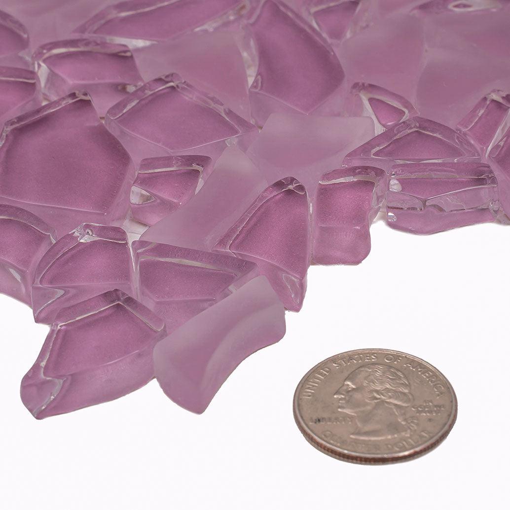 Diamond Mauve Rose Glass Pebble Mosaic Tile | Tile Club