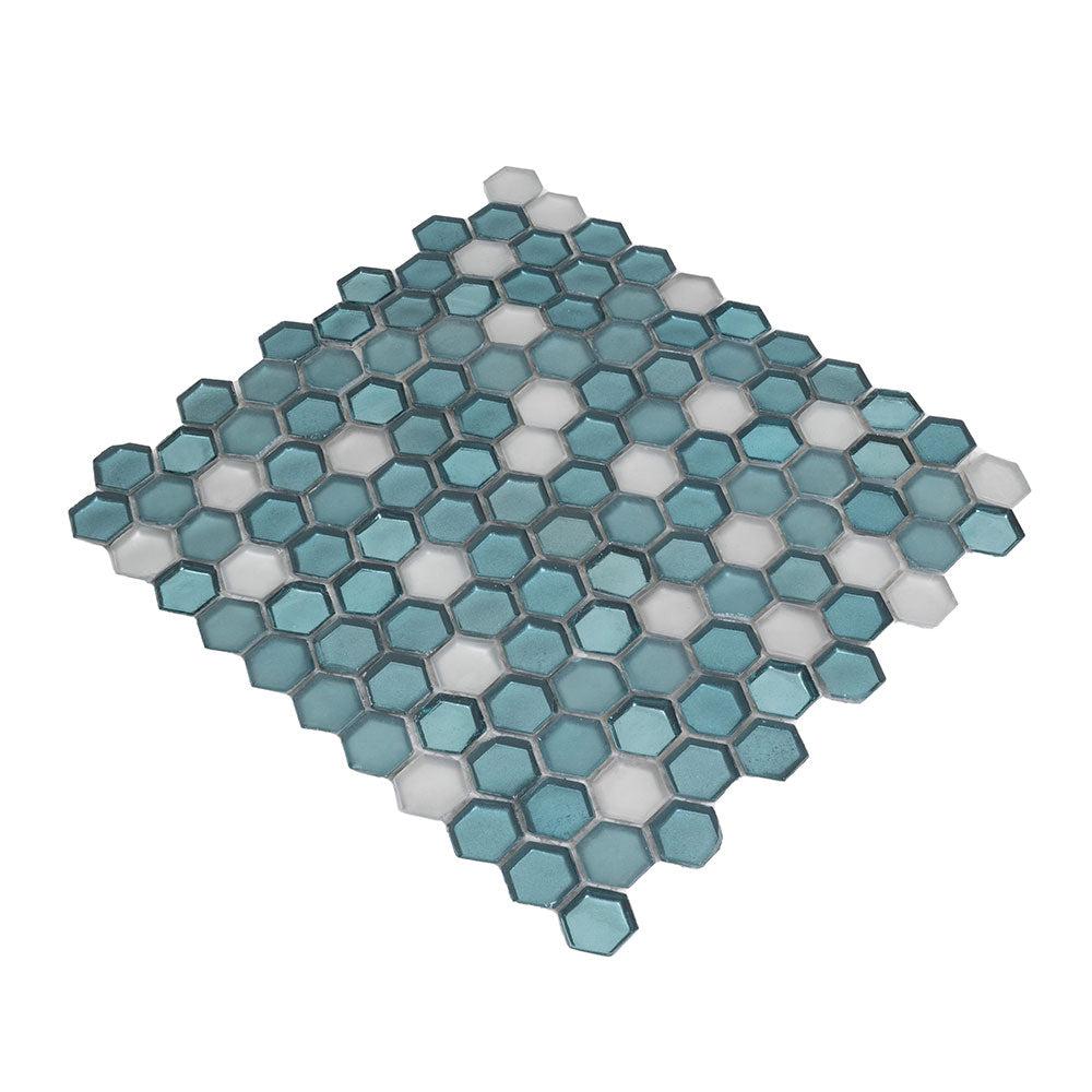 Emerald Hexagon Glass Mosaic Tile | Tile Club