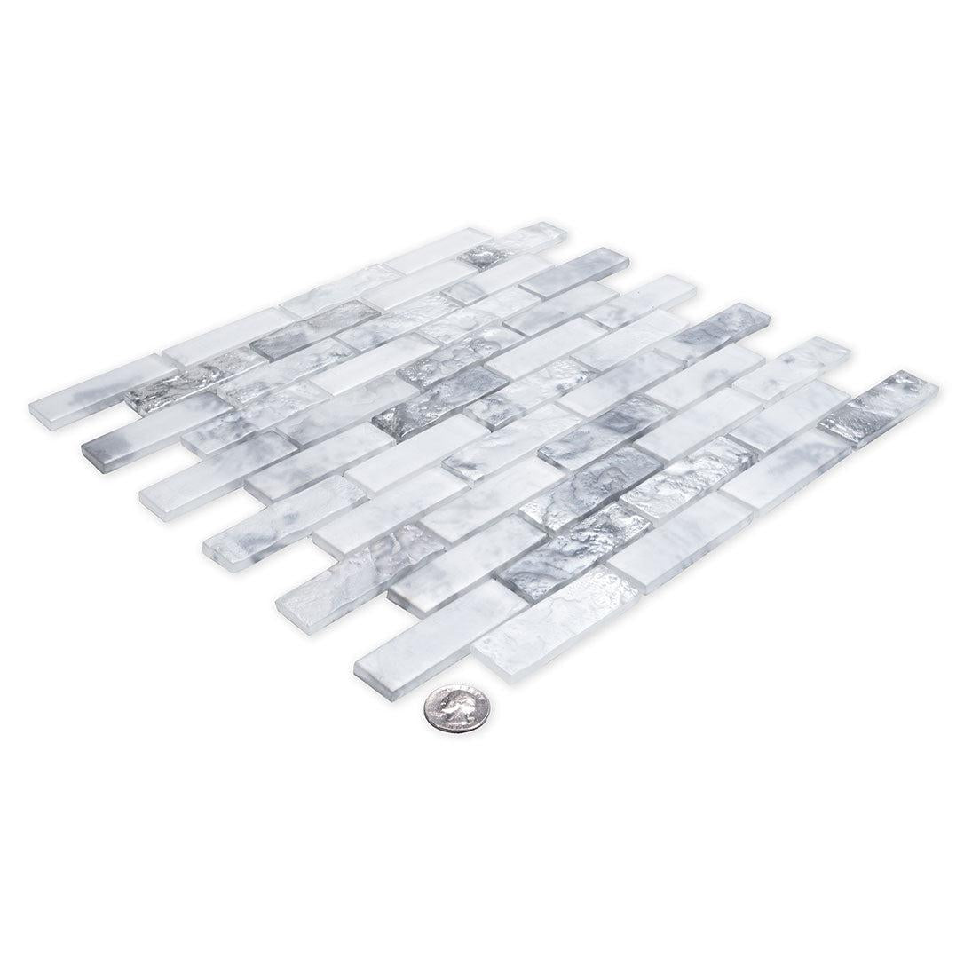 Frozen Dreams Brick Glass Mosaic Tile | Tile Club