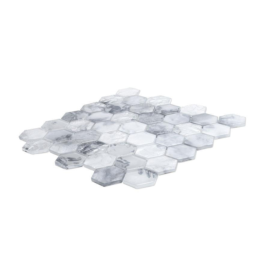 Frozen Dreams Hexagon Glass Mosaic Tile | Tile Club