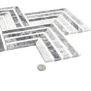 Geo Arrow Calacatta Bluette Marble Mosaic Tile | Tile Club