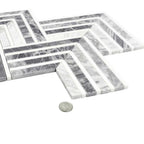 Geo Arrow Calacatta Bluette Marble Mosaic Tile | Tile Club