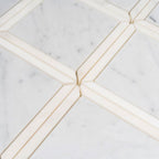 Geo Square White Carrara Marble Mosaic Tile | Tile Club