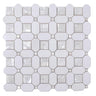 Geometric Pearl White Thassos Shell Tile