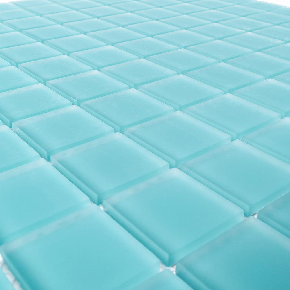 Glacier Aqua 1X1 Frosted Glass Tile