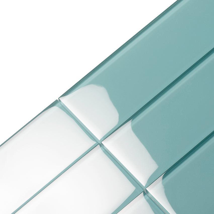 Glacier Aqua 3X12 Polished Glass Tile