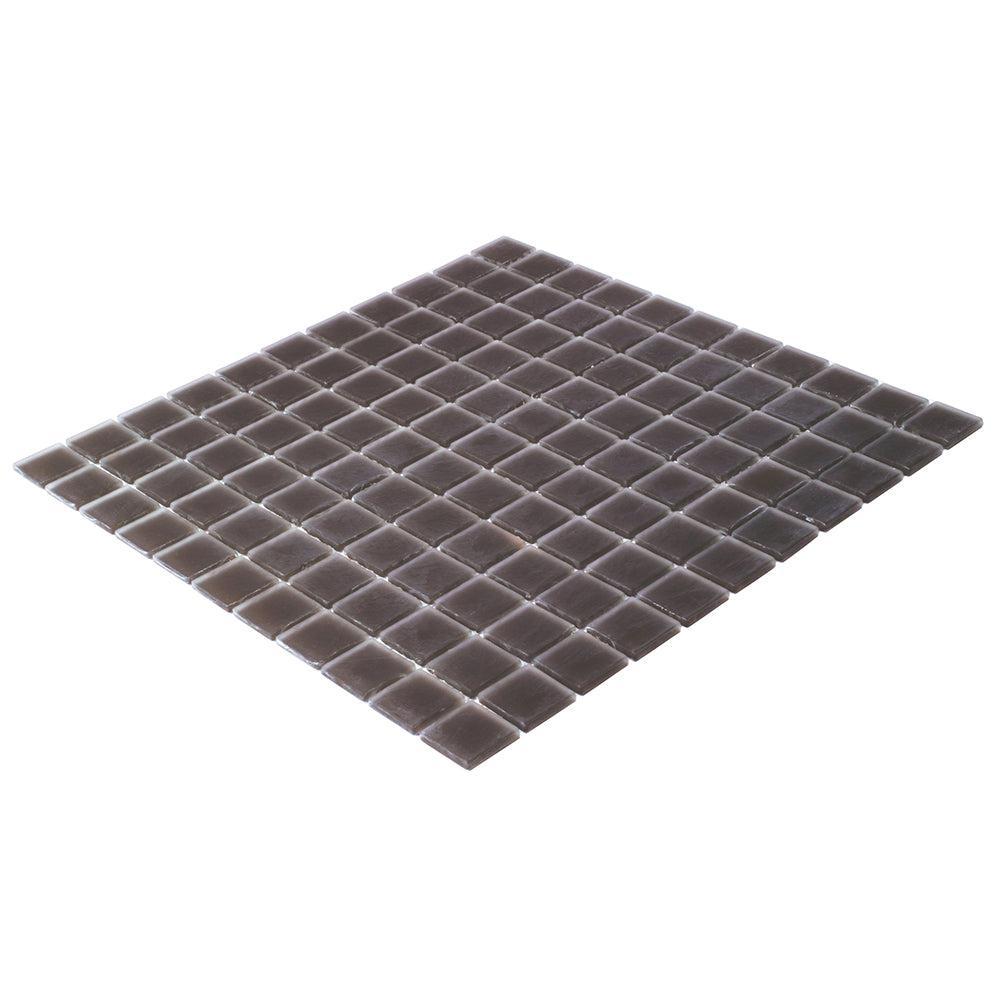 Glacier Ash Gray 1X1 Frosted Glass Tile | Tile Club