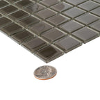 Glacier Ash Gray 1X1 Polished Glass Tile | Tile Club