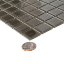 Glacier Ash Gray 1X1 Polished Glass Tile Sample | Tile Club