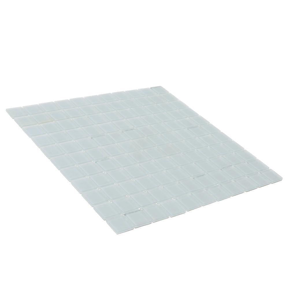 Glacier Aura Gray 1X1 Frosted Glass Tile | Tile Club