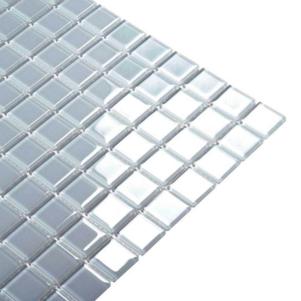 Glacier Aura Gray 1X1 Polished Glass Tile | Tile Club